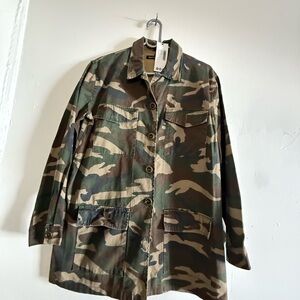 boohoo vintage 80s women's camouflage cotton shirt size m